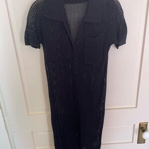 Haute Hippie Black Knit Crochet Dress